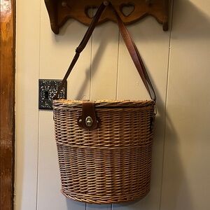 Woven Shoulder Basket Bag